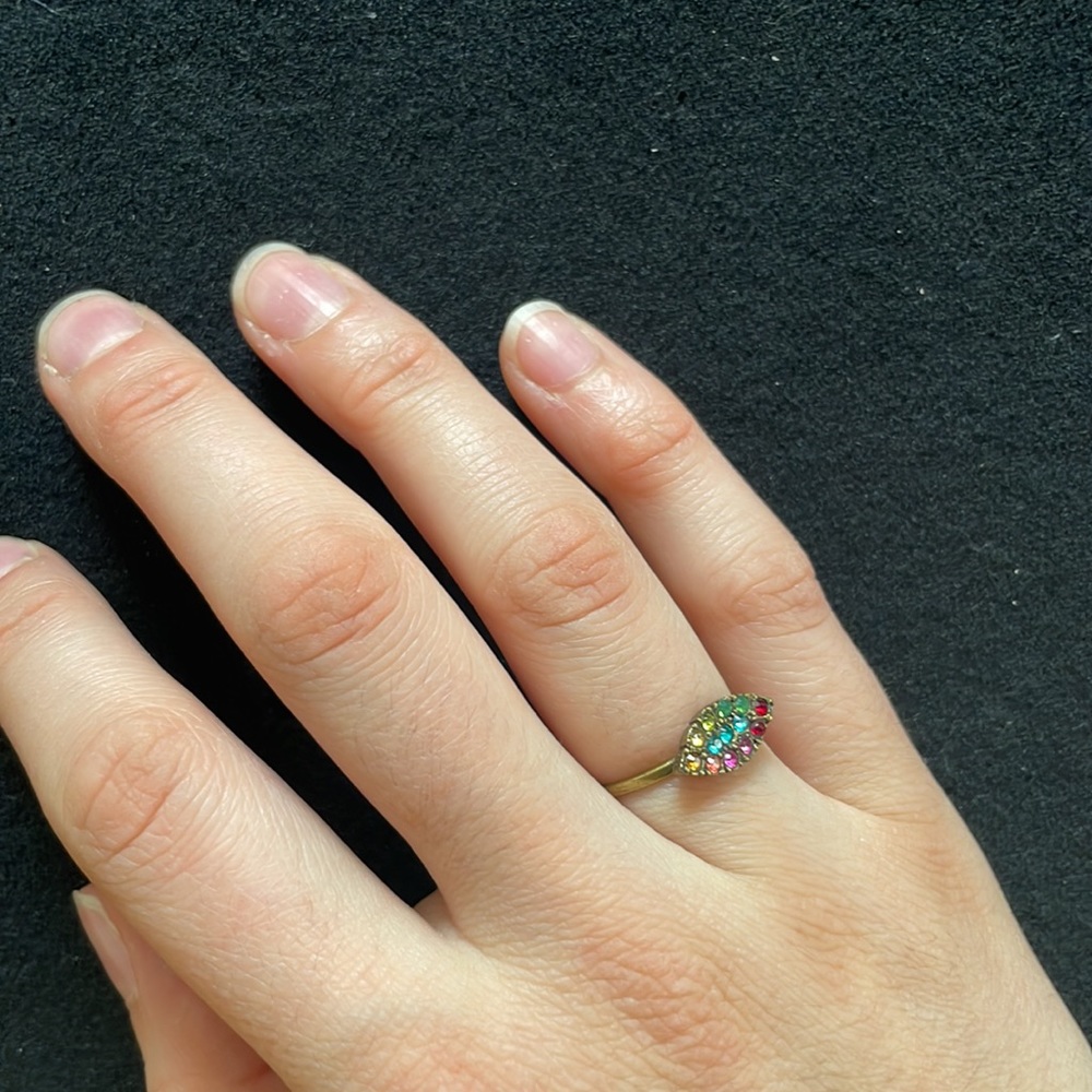 Adjustable , Swarovski Multi Color Ring - image 2
